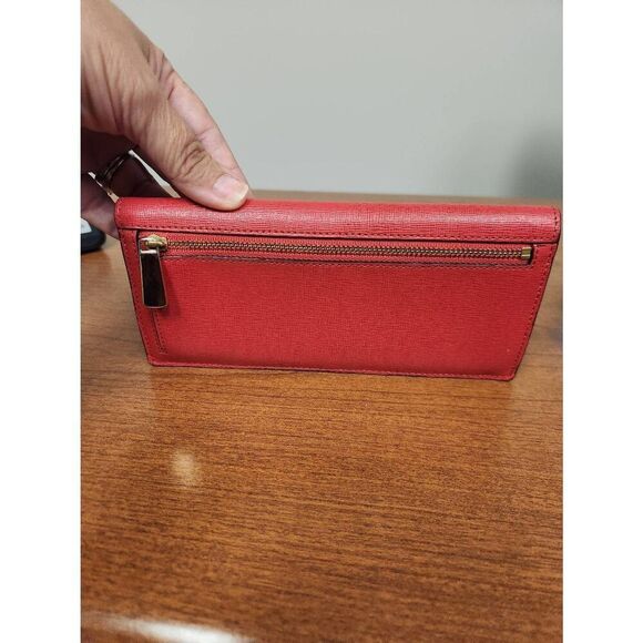 Coach Red Saffiano Leather Slim Envelope Wallet 49350 - Picture 5 of 11